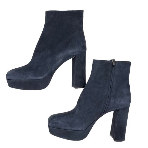 Miu Miu Women's BLUE Suede Platform Boots/Booties - SIZE 9.5 - Picture 3 of 8